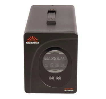 UPS ИБП с правильной синусоидой Vitals Master UL500SP 500VA 300Вт, LCD, 1xSchuko, LCD, 12V под внешний АКБ, заряд 8А