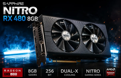 Видеокарта Sapphire NITRO+ Radeon RX 480 8GB GDDR5 - Б/У