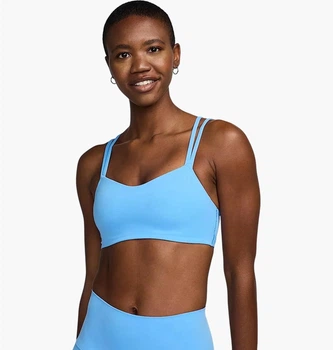 Спортивний топ жіночий Nike Zenvy Strappy Wo Light-Support Padded Sports Bra Light Blue/White XS Білий, Блакитний DO6608-412