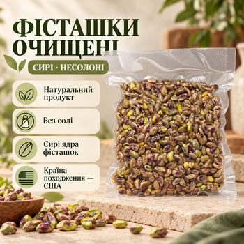 Фисташки очищенные сырые 1010 г натуральные несоленые орехи без скорлупы необжаренные ядра для перекуса выпечки десертов салатов кондитерских изделий кулинарии