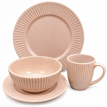 Комплект столового посуду Stoneware Orange, 16 предметів