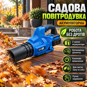 Аккумуляторная садовая воздуходувка для листьев и снега с 2 аккумуляторами беспроводная ручная воздуходувка для уборки сада двора пыли и мусора
