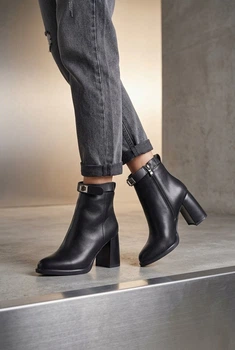 Ботинки женские Fashion черные из экокожи с декором 352307_40 (26 см)