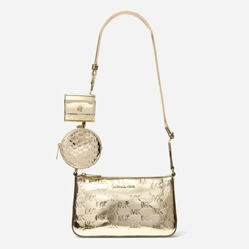 Сумка крос-боді через плече жіноча зі штучної шкіри маленька Michael Kors 23643596 Золотиста (1163119675)