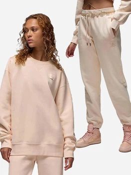 Спортивний костюм жіночий Jordan Flight Fleece + W J Flt Flc Pant FV7053-838&FV7059-838 M Бежевий (5435787388554)