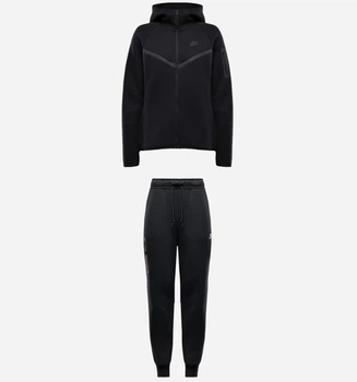 Спортивный костюм женский Nike W Nsw Tch Flc Wr Fz Hdy 2 + W Nsw Tch Flc Mr Jgger 2 HV6747-010&HV6779-010 M Черный (9817019283815)