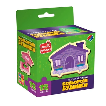 Развивающая игра Vladi Toys "Цветные дома" магнитные пазлы VT1733-03