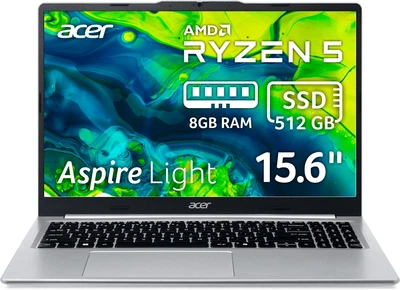 Ноутбук Acer Aspire Lite AL15-49P-R7ZB (NX.DT8EU.001) Light Silver / 15.6" IPS / AMD Ryzen 5 7430U / RAM 8 ГБ / SSD 512 ГБ