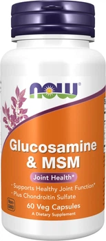 Glukozamina i MSM na stawy i więzadła NOW Glucosamine & MSM 60 kapsułek wegetariańskich (733739032782)