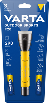 Ліхтар ручний Varta Outdoor Sports F20 2AA з батарейками (4008496927630)