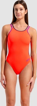 Купальник слитный для женщин Arena DUOGRAF SWIMSUIT V BACK коралловый 36