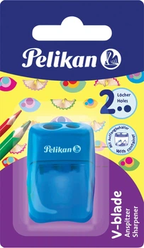 Точилка Pelikan V-Blade Blue з контейнером 2 отвори Синя (4012700700247)