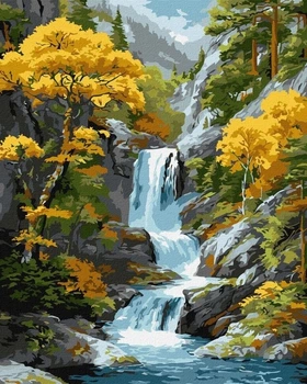 Obraz po numerach Ideyka Pod wodospadem jesieni 40x50 cm (4823104383536)