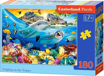 Puzzle Castorland Delfiny w tropikach 180 elementów (B-018468) (5904438018468)