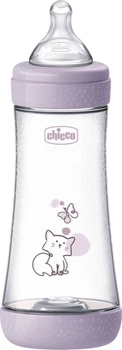 Пляшка для годування Chicco Perfect 5 із силіконовою соскою 4+ місяців 300 мл Рожева (8058664181032)