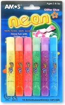 Клей-фарба Amos Neon набір 5 кольорів х 10.5 мл (8802946007219)