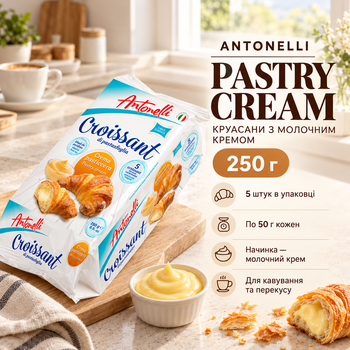 Круассаны с молочной начинкой Antonelli Pastry Cream 250 г набор 5 штук по 50 г мягкая сладкая выпечка к кофе и чаю