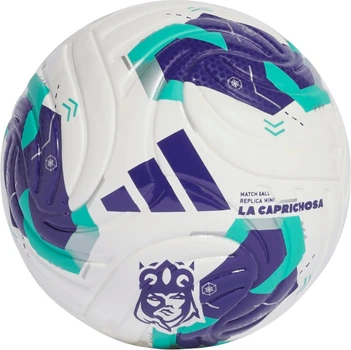 Piłka nożna Adidas Queens League Mini Biało-fioletowo-zielona (4068818515204)