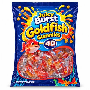 Желейные конфеты Золотая рыбка 4D Goldfish Gummies, фруктовый мармелад с соком манго 1 кг
