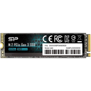SSD диск Silicon Power A60 256GB M.2 2280 PCle 3.0 x4 2280 NVMe (SP256GBP34A60M28)