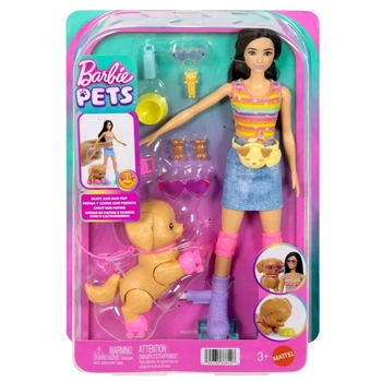Лялька Mattel Barbie Pets На роликах із собачкою на повідці JMJ45 (0194735378128)