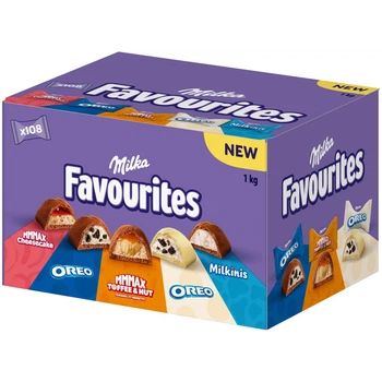 Цукерки шоколадні Milka Favourites асорті 9 г (7622202296215)