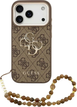Etui do smartfona Apple iPhone 18 Pro/iPhone 17 Pro Guess 4G Strap 4G Classic Logo Metal Trims Brown (3666339676834)