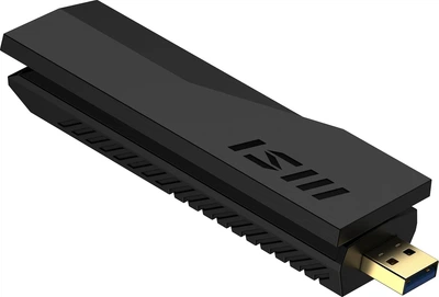 Wi-Fi адаптер MSI BE6500 USB Чорний (102380379)