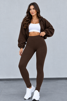Теплые лосины на флисе AO892 Шоколадные L-XL