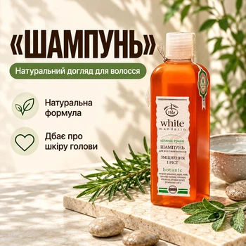 Шампунь для всіх типів волосся серії Цілющі трави White Mandarin 250 мл
