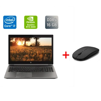 Мобільна робоча станція Б-клас HP zBook 15 G6 / 15.6" (1920x1080) IPS / Intel Core i7-9850H (6 (12) ядер по 2.6 - 4.6 GHz) / 16 GB DDR4 / 512 GB SSD / nVidia Quadro RTX 3000, 6 GB GDDR6, 192-bit / WebCam / Fingerprint б/в + Подарунок Миша / USB