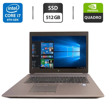 Мобільна робоча станція Б-клас HP ZBook 17 G5 / 17.3" (1920x1080) IPS / Intel Core i7-8850H (6 (12) ядер по 2.6 - 4.3 GHz) / 16 GB DDR4 / 512 GB SSD / nVidia Quadro P2000, 4 GB GDDR5, 128-bit б/в