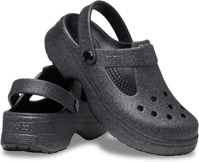 Крокс для дівчинки сандалі Мері Джейн Чорні Crocs Classic Mary Jane Black Glitter kids