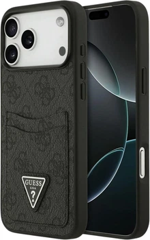 Etui portfelowe do smartfona Apple iPhone 18 Pro Max/iPhone 17 Pro Max Guess 4G Double Card Triangle Black (3666339681470)