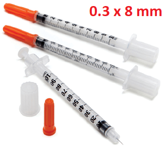 BD MicroFine Plus, упаковка 100 шт, 1 мл U-100 Инсулиновый шприц с интегрированной иглой 30G, 0.3 x мм