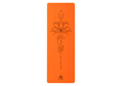 Килимок для йоги каучуковий Vimal Unalome Lotus Orange Glow RAO 185×68×0.4 см
