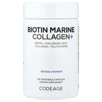 Колаген Codeage Biotin Marine Collagen+ 120 рослинних капсул