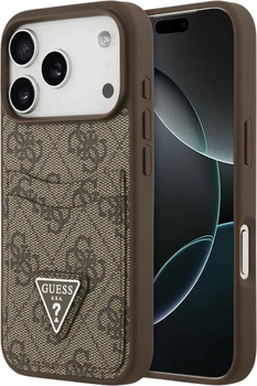 Чохол-гаманець для смартфона Apple iPhone 18 Pro/iPhone 17 Pro Guess 4G Double Card Triangle Brown (3666339681487)