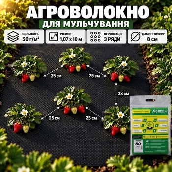 Агроволокно Agreen черное с перфорацией 3 отв (1,07х10) 013351