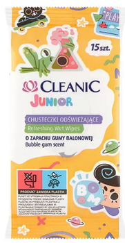 Серветки вологі Cleanic Junior 15 шт (5900095018872)