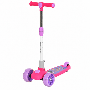 Детский самокат iTrike JR3-185-P, складной, свет, розовый, до 25 кг