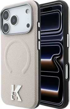 Etui do smartfona Apple iPhone 18 Pro Max/iPhone 17 Pro Max Karl Lagerfeld Grained Embossed Ring & Kameo Logo MagSafe Beige (3666339650421)