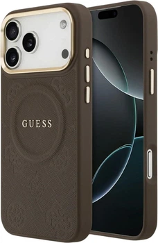 Etui do smartfona Apple iPhone 18 Pro Max/iPhone 17 Pro Max Guess Peony Hot Stamp MagSafe Brown (3666339682453)