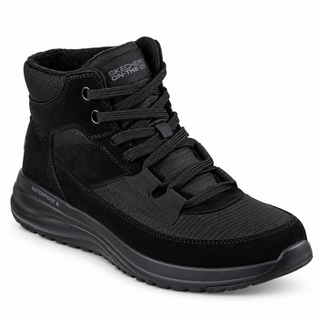 Черевики жіночі утеплені водонепроникні Skechers On-the-GO Stellar Winterize зі вставками натуральної замші чорні 37 (2271477032506) 24 см