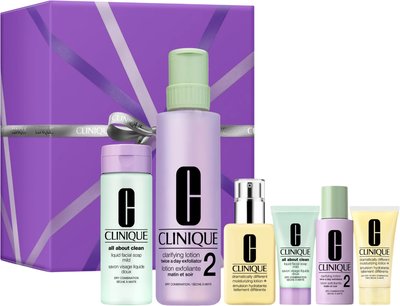 Набір для догляду за обличчям Clinique Great Skin Everywhere Гель для вмивання 200 мл + Лосьйон для обличчя 487 мл + Емульсія для обличчя 125 мл + Гель для вмивання 30 мл + Лосьйон для обличчя 60 мл + Емульсія для обличчя 30 мл (192333320495)