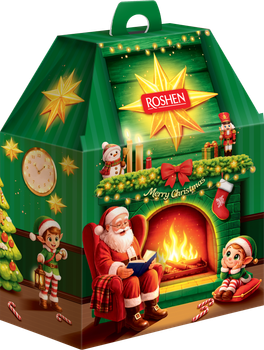 Подарочный набор Roshen Новогодний камин 664 г (4823077652929)