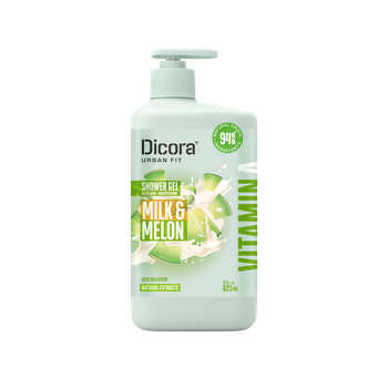Гель для душа Dicora Urban Fit питательный с витамином А Молоко и дыня 825 мл