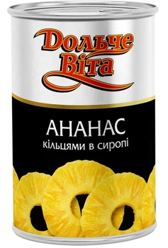 Ананас Дольче Вита кольцами в сиропе 565 г. (4820072980057)