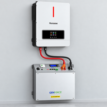 Комплект резервного питания для дома и квартиры с BMS Wi-Fi и Bluetooth настенный + 2 силовых кабеля в комплекте гибридный солнечный инвертор Humsienk 6,2 кВт 48 В + аккумулятор 5 кВт литий железо фосфатный АКБ GENFORCE для солнечных панелей