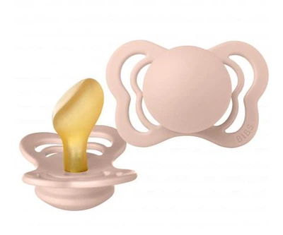 Соска BIBS 6-18 m Couture Latex Anatomical (анатомічна) – Пудра (скошена)